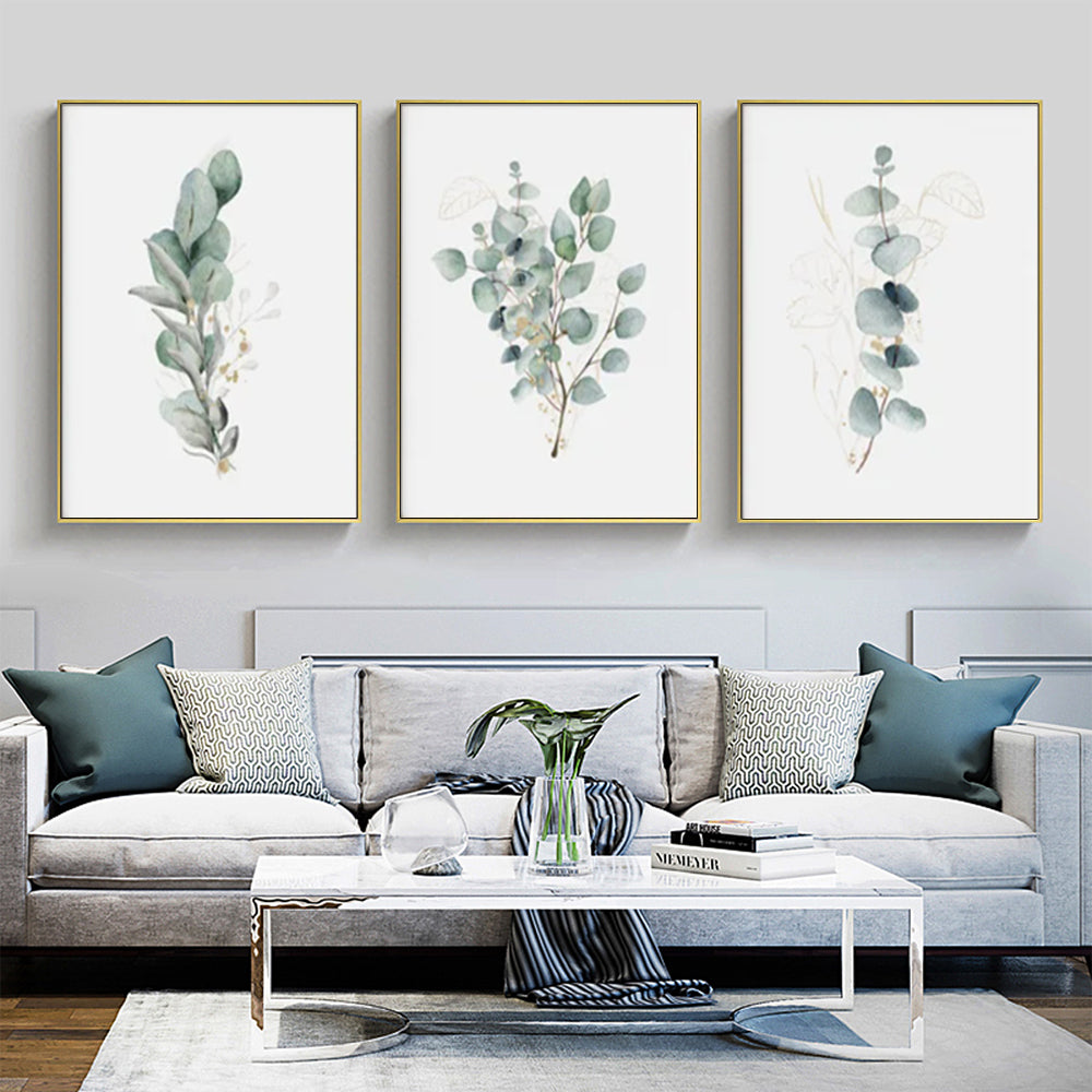 _label_, DSZ Product, feed-cond-new, feed-sl-free shipping, free-shipping, newWall Art 50Cm X 70Cm Eucalyptus Plant 3 Sets Gold Frame Canvas - Premium Home & Garden > Wall Art > Posters, Paintings & Prints from Artime ! Shop Online Buy Now at S & D's Value Store Family Business Best Customer Service_label_, DSZ Product, feed-cond-new, feed-sl-free shipping, free-shipping, new