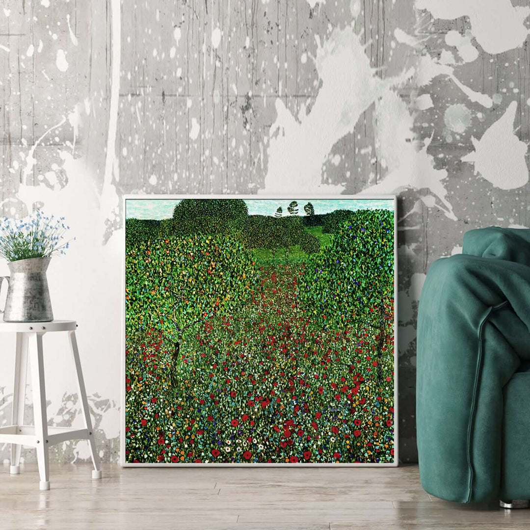 _label_, DSZ Product, feed-cond-new, feed-sl-free shipping, free-shipping, newWall Art 60Cm X 60Cm Field Of Poppies By Gustav Klimt White Frame Canvas - Premium Home & Garden > Wall Art > Posters, Paintings & Prints from Artime ! Shop Online Buy Now at S & D's Value Store Family Business Best Customer Service_label_, DSZ Product, feed-cond-new, feed-sl-free shipping, free-shipping, new