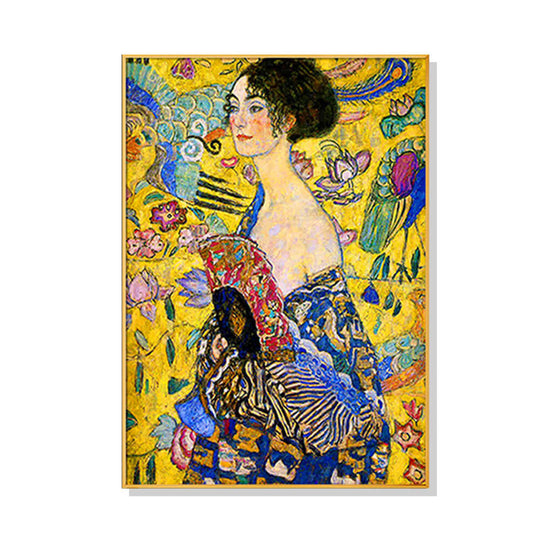 _label_, DSZ Product, feed-cond-new, feed-sl-free shipping, free-shipping, newWall Art 40Cm X 60Cm Lady With A Fan By Klimt Gold Frame Canvas - Premium Home & Garden > Wall Art > 3D Wall Art from Artime ! Shop Online Buy Now at S & D's Value Store Family Business Best Customer Service_label_, DSZ Product, feed-cond-new, feed-sl-free shipping, free-shipping, new