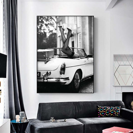 _label_, DSZ Product, feed-cond-new, feed-sl-free shipping, free-shipping, newWall Art 40Cm X 60Cm High Heels In Classic Car Black Frame Canvas - Premium Home & Garden > Wall Art > Posters, Paintings & Prints from Artime ! Shop Online Buy Now at S & D's Value Store Family Business Best Customer Service_label_, DSZ Product, feed-cond-new, feed-sl-free shipping, free-shipping, new