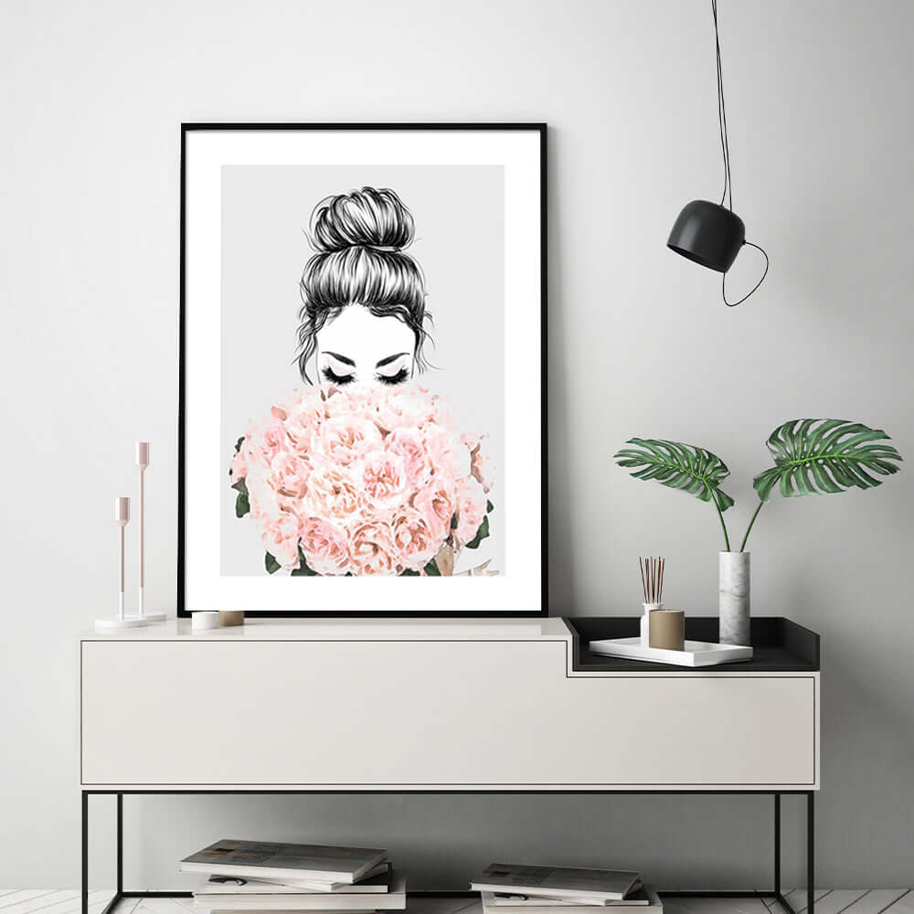 _label_, DSZ Product, feed-cond-new, feed-sl-free shipping, free-shipping, newWall Art 50Cm X 70Cm Roses Girl Black Frame Canvas - Premium Home & Garden > Wall Art > Posters, Paintings & Prints from Artime ! Shop Online Buy Now at S & D's Value Store Family Business Best Customer Service_label_, DSZ Product, feed-cond-new, feed-sl-free shipping, free-shipping, new