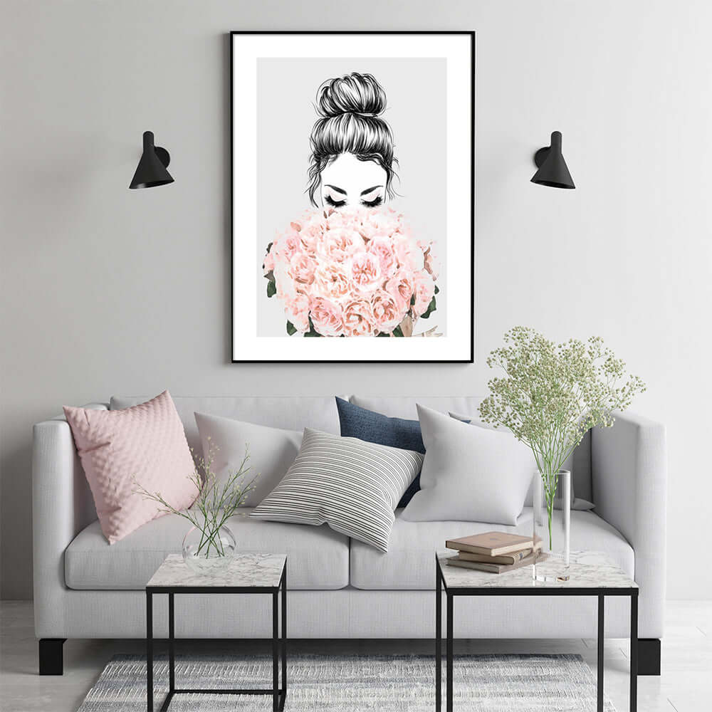 _label_, DSZ Product, feed-cond-new, feed-sl-free shipping, free-shipping, newWall Art 50Cm X 70Cm Roses Girl Black Frame Canvas - Premium Home & Garden > Wall Art > Posters, Paintings & Prints from Artime ! Shop Online Buy Now at S & D's Value Store Family Business Best Customer Service_label_, DSZ Product, feed-cond-new, feed-sl-free shipping, free-shipping, new