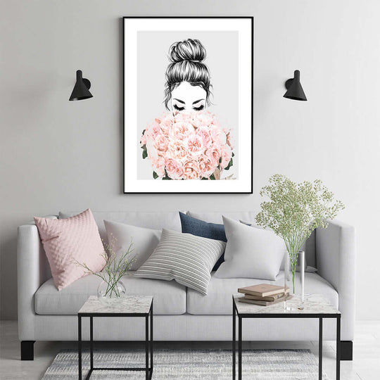 _label_, DSZ Product, feed-cond-new, feed-sl-free shipping, free-shipping, newWall Art 50Cm X 70Cm Roses Girl Black Frame Canvas - Premium Home & Garden > Wall Art > Posters, Paintings & Prints from Artime ! Shop Online Buy Now at S & D's Value Store Family Business Best Customer Service_label_, DSZ Product, feed-cond-new, feed-sl-free shipping, free-shipping, new