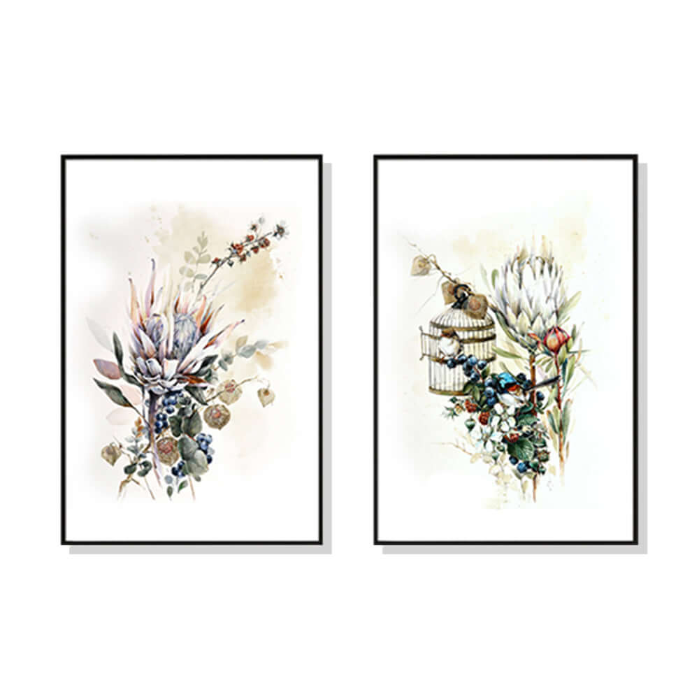 _label_, DSZ Product, feed-cond-new, feed-sl-free shipping, free-shipping, newWall Art 50Cm X 70Cm Berries And Protea 2 Sets Black Frame Canvas - Premium Home & Garden > Wall Art > Posters, Paintings & Prints from Artime ! Shop Online Buy Now at S & D's Value Store Family Business Best Customer Service_label_, DSZ Product, feed-cond-new, feed-sl-free shipping, free-shipping, new