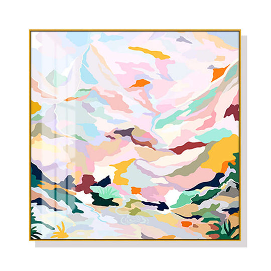 _label_, DSZ Product, feed-cond-new, feed-sl-free shipping, free-shipping, newWall Art 70Cm X 70Cm Abstract Pink Mountain Hand Painted Style Gold Frame Canvas - Premium Home & Garden > Wall Art > Posters, Paintings & Prints from Artime ! Shop Online Buy Now at S & D's Value Store Family Business Best Customer Service_label_, DSZ Product, feed-cond-new, feed-sl-free shipping, free-shipping, new