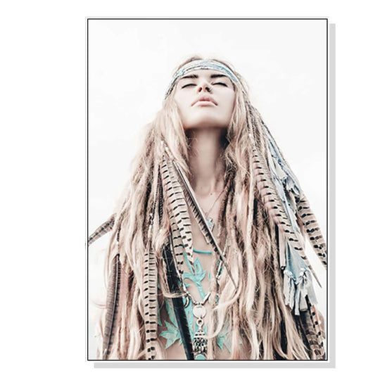 _label_, DSZ Product, feed-cond-new, feed-sl-free shipping, free-shipping, newWall Art 40Cm X 60Cm Boho Girl White Frame Canvas - Premium Home & Garden > Wall Art > Posters, Paintings & Prints from Artime ! Shop Online Buy Now at S & D's Value Store Family Business Best Customer Service_label_, DSZ Product, feed-cond-new, feed-sl-free shipping, free-shipping, new