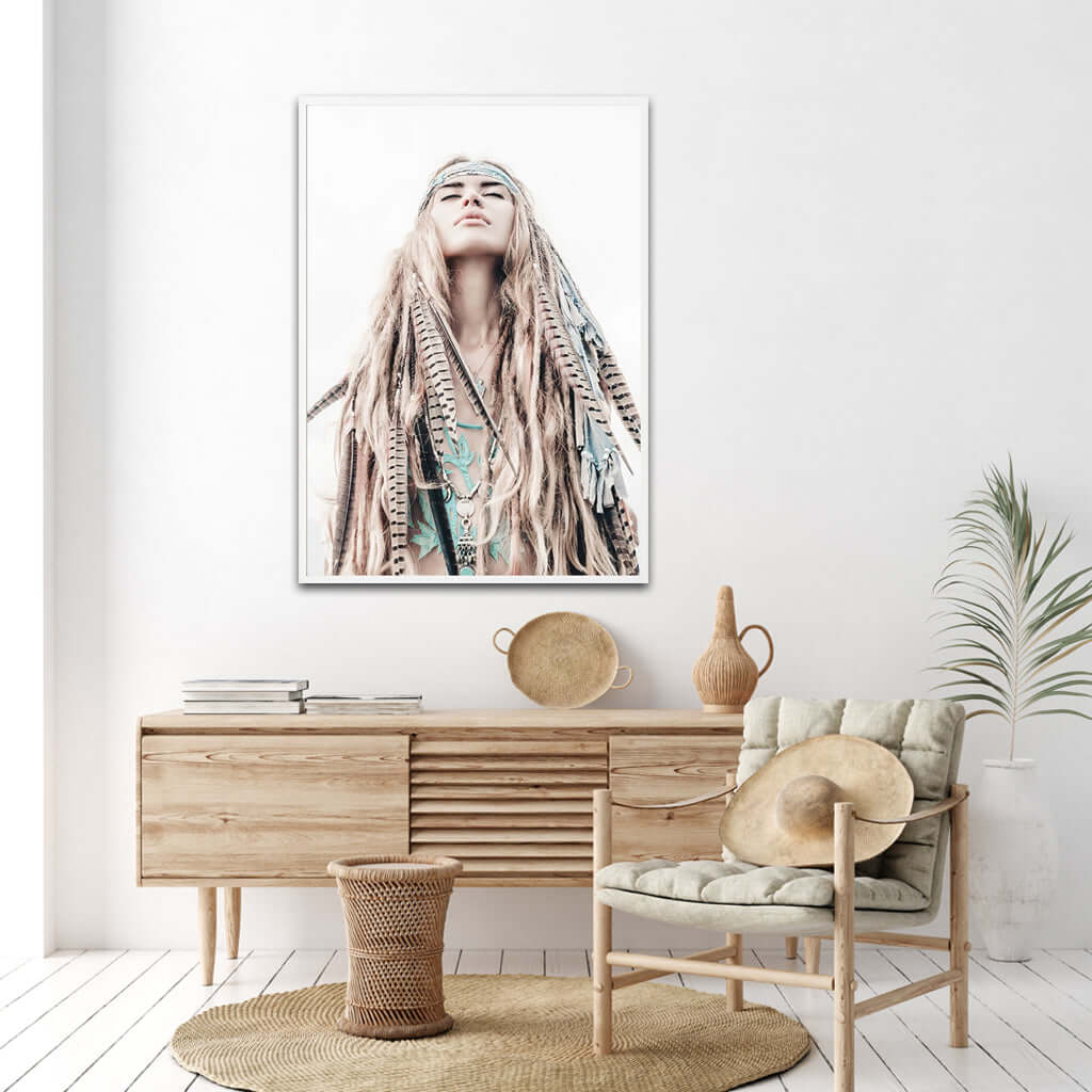 _label_, DSZ Product, feed-cond-new, feed-sl-free shipping, free-shipping, newWall Art 40Cm X 60Cm Boho Girl White Frame Canvas - Premium Home & Garden > Wall Art > Posters, Paintings & Prints from Artime ! Shop Online Buy Now at S & D's Value Store Family Business Best Customer Service_label_, DSZ Product, feed-cond-new, feed-sl-free shipping, free-shipping, new