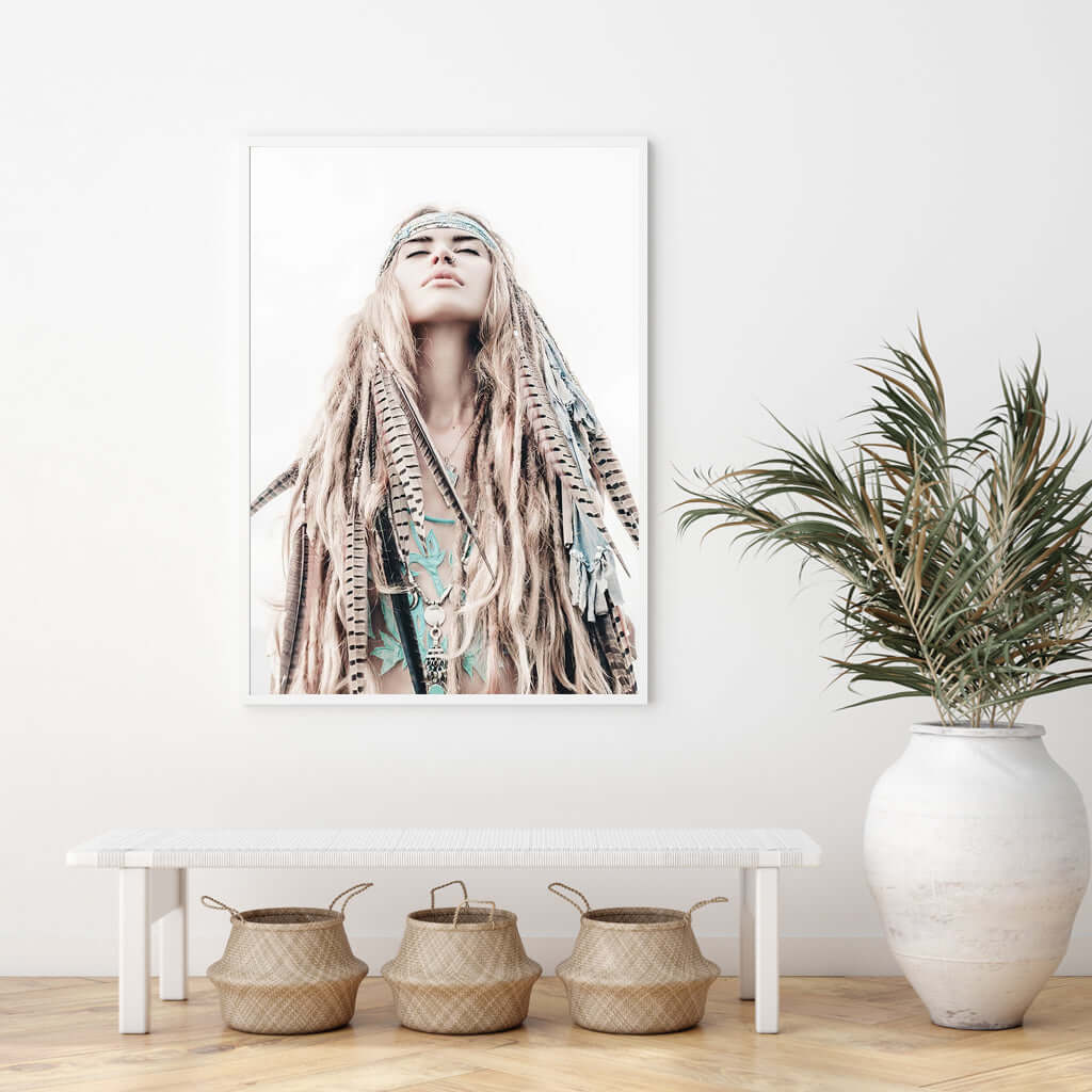 _label_, DSZ Product, feed-cond-new, feed-sl-free shipping, free-shipping, newWall Art 40Cm X 60Cm Boho Girl White Frame Canvas - Premium Home & Garden > Wall Art > Posters, Paintings & Prints from Artime ! Shop Online Buy Now at S & D's Value Store Family Business Best Customer Service_label_, DSZ Product, feed-cond-new, feed-sl-free shipping, free-shipping, new