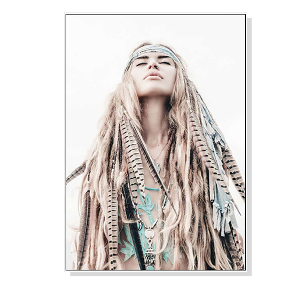 _label_, DSZ Product, feed-cond-new, feed-sl-free shipping, free-shipping, newWall Art 50Cm X 70Cm Boho Girl White Frame Canvas - Premium Home & Garden > Wall Art > Posters, Paintings & Prints from Artime ! Shop Online Buy Now at S & D's Value Store Family Business Best Customer Service_label_, DSZ Product, feed-cond-new, feed-sl-free shipping, free-shipping, new