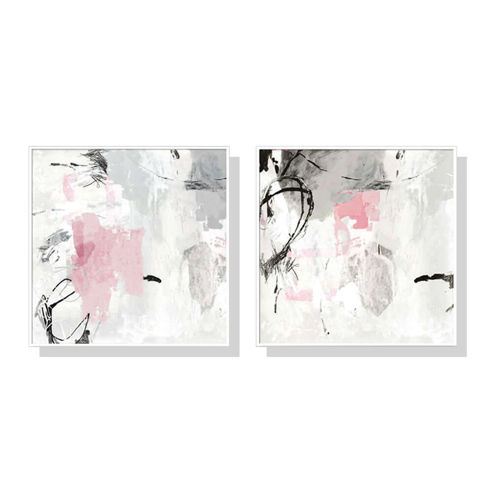 _label_, DSZ Product, feed-cond-new, feed-sl-free shipping, free-shipping, newWall Art 40Cm X 40Cm Abstract Pink Grey 2 Sets White Frame Canvas - Premium Home & Garden > Wall Art > Posters, Paintings & Prints from Artime ! Shop Online Buy Now at S & D's Value Store Family Business Best Customer Service_label_, DSZ Product, feed-cond-new, feed-sl-free shipping, free-shipping, new