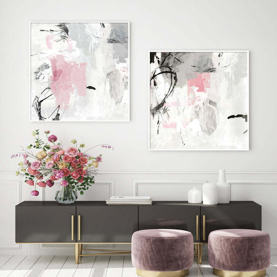 _label_, DSZ Product, feed-cond-new, feed-sl-free shipping, free-shipping, newWall Art 40Cm X 40Cm Abstract Pink Grey 2 Sets White Frame Canvas - Premium Home & Garden > Wall Art > Posters, Paintings & Prints from Artime ! Shop Online Buy Now at S & D's Value Store Family Business Best Customer Service_label_, DSZ Product, feed-cond-new, feed-sl-free shipping, free-shipping, new