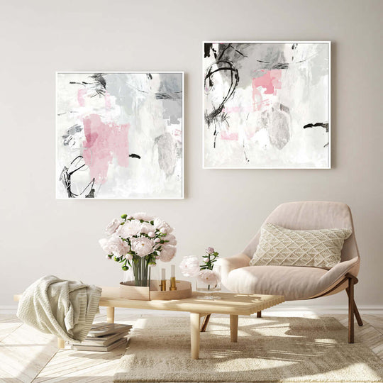 _label_, DSZ Product, feed-cond-new, feed-sl-free shipping, free-shipping, newWall Art 40Cm X 40Cm Abstract Pink Grey 2 Sets White Frame Canvas - Premium Home & Garden > Wall Art > Posters, Paintings & Prints from Artime ! Shop Online Buy Now at S & D's Value Store Family Business Best Customer Service_label_, DSZ Product, feed-cond-new, feed-sl-free shipping, free-shipping, new