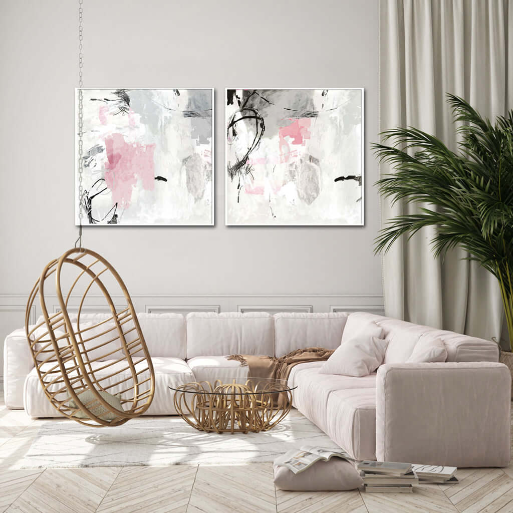 _label_, DSZ Product, feed-cond-new, feed-sl-free shipping, free-shipping, newWall Art 40Cm X 40Cm Abstract Pink Grey 2 Sets White Frame Canvas - Premium Home & Garden > Wall Art > Posters, Paintings & Prints from Artime ! Shop Online Buy Now at S & D's Value Store Family Business Best Customer Service_label_, DSZ Product, feed-cond-new, feed-sl-free shipping, free-shipping, new