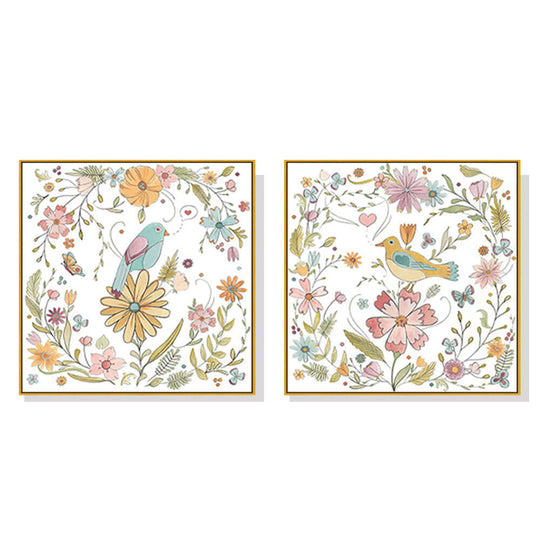 _label_, DSZ Product, feed-cond-new, feed-sl-free shipping, free-shipping, newWall Art 40Cm X 40Cm Floral Birds 2 Sets Gold Frame Canvas - Premium Home & Garden > Wall Art > Posters, Paintings & Prints from Artime ! Shop Online Buy Now at S & D's Value Store Family Business Best Customer Service_label_, DSZ Product, feed-cond-new, feed-sl-free shipping, free-shipping, new