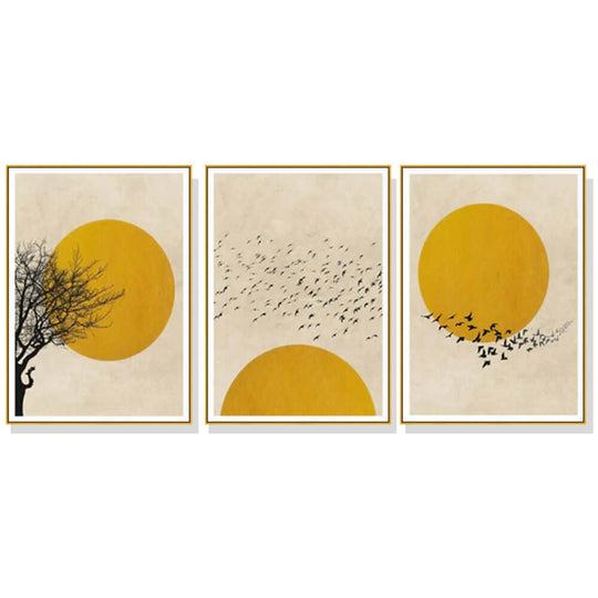 _label_, DSZ Product, feed-cond-new, feed-sl-free shipping, free-shipping, newWall Art 80Cm X 120Cm Flock Of Birds Sun Silhouette 3 Sets Gold Frame Canvas - Premium Home & Garden > Wall Art > Posters, Paintings & Prints from Artime ! Shop Online Buy Now at S & D's Value Store Family Business Best Customer Service_label_, DSZ Product, feed-cond-new, feed-sl-free shipping, free-shipping, new