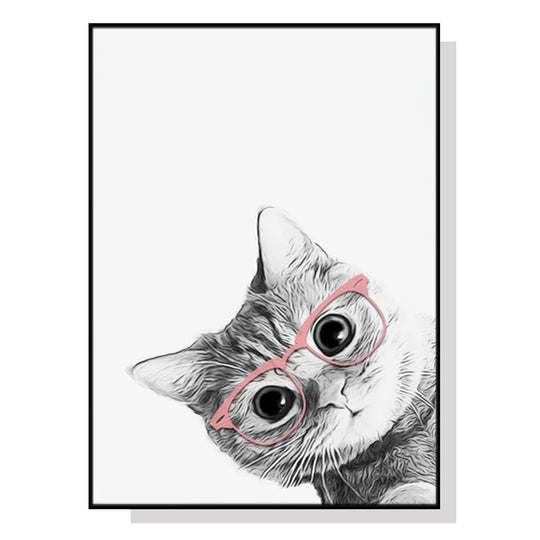 _label_, DSZ Product, feed-cond-new, feed-sl-free shipping, free-shipping, newWall Art 40Cm X 60Cm Cat With Glasses Black Frame Canvas - Premium Home & Garden > Decor > Picture Frames from Artime ! Shop Online Buy Now at S & D's Value Store Family Business Best Customer Service_label_, DSZ Product, feed-cond-new, feed-sl-free shipping, free-shipping, new