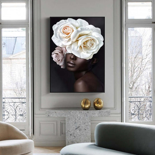 _label_, DSZ Product, feed-cond-new, feed-sl-free shipping, free-shipping, newWall Art 60Cm X 90Cm Flower African Woman Black Frame Canvas - Premium Home & Garden > Wall Art > Posters, Paintings & Prints from Artime ! Shop Online Buy Now at S & D's Value Store Family Business Best Customer Service_label_, DSZ Product, feed-cond-new, feed-sl-free shipping, free-shipping, new