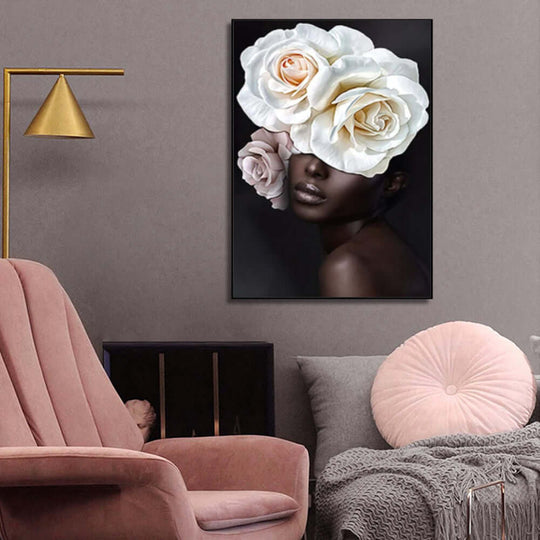 _label_, DSZ Product, feed-cond-new, feed-sl-free shipping, free-shipping, newWall Art 60Cm X 90Cm Flower African Woman Black Frame Canvas - Premium Home & Garden > Wall Art > Posters, Paintings & Prints from Artime ! Shop Online Buy Now at S & D's Value Store Family Business Best Customer Service_label_, DSZ Product, feed-cond-new, feed-sl-free shipping, free-shipping, new