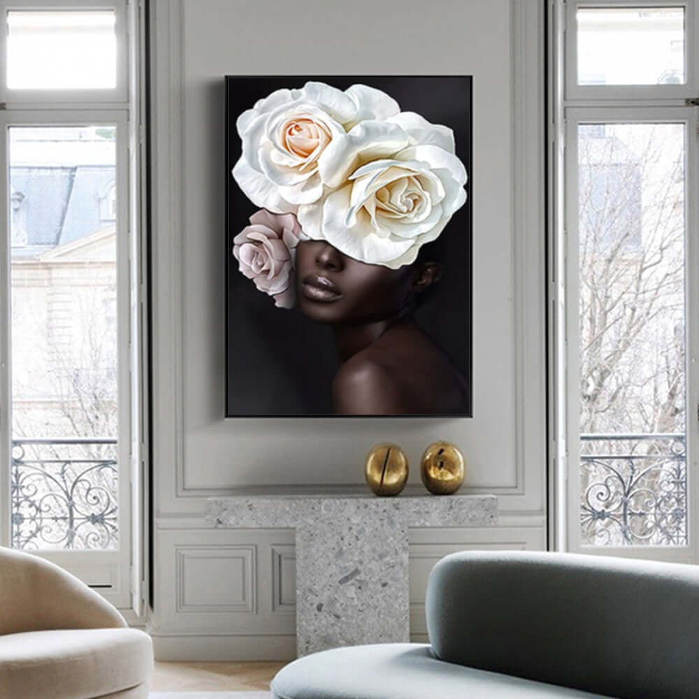 _label_, DSZ Product, feed-cond-new, feed-sl-free shipping, free-shipping, newWall Art 70Cm X 100Cm Flower African Woman Black Frame Canvas - Premium Home & Garden > Wall Art > Posters, Paintings & Prints from Artime ! Shop Online Buy Now at S & D's Value Store Family Business Best Customer Service_label_, DSZ Product, feed-cond-new, feed-sl-free shipping, free-shipping, new