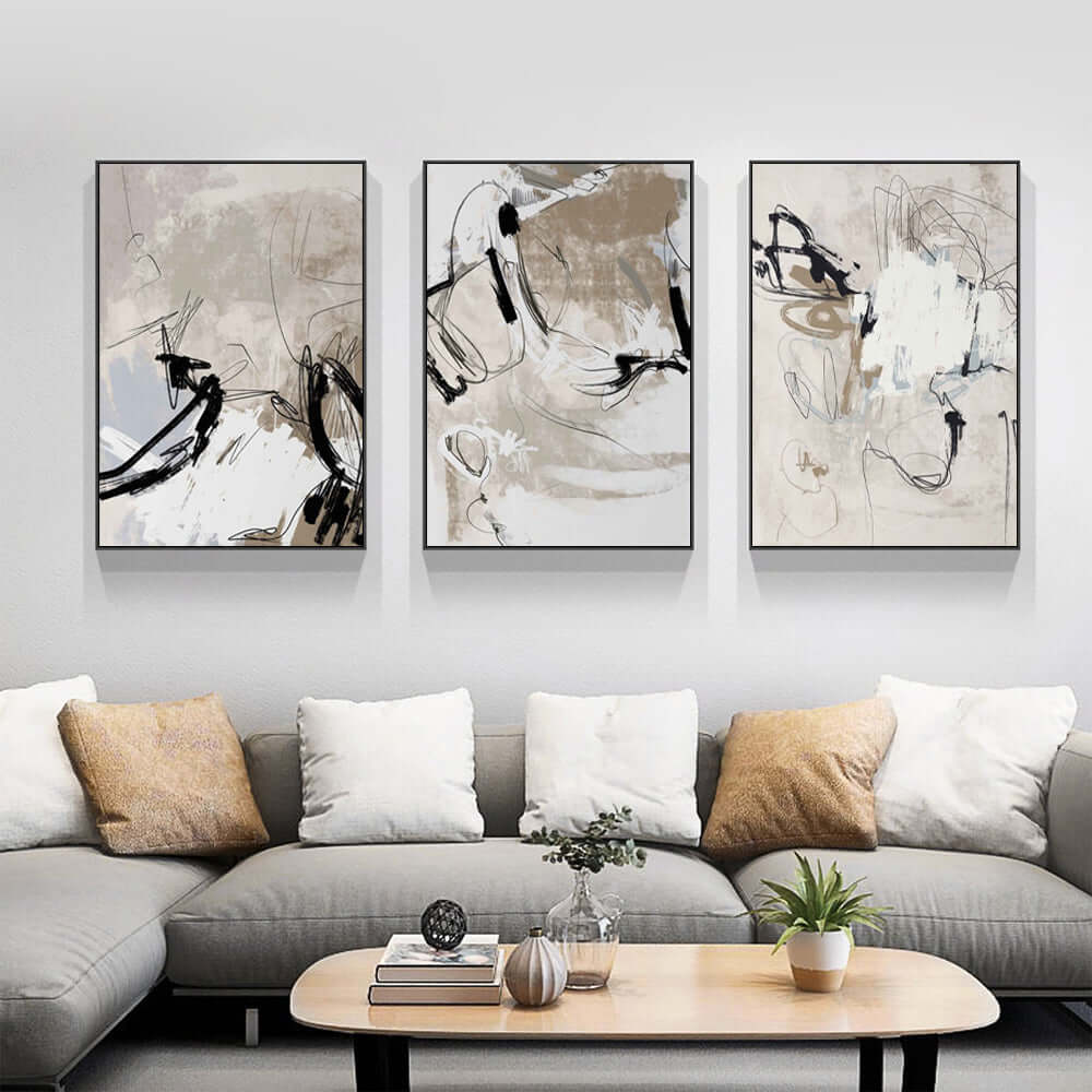 _label_, DSZ Product, feed-cond-new, feed-sl-free shipping, free-shipping, newWall Art 70Cm X 100Cm Modern Abstract Beige 3 Sets Black Frame Canvas - Premium Home & Garden > Decor > Picture Frames from Artime ! Shop Online Buy Now at S & D's Value Store Family Business Best Customer Service_label_, DSZ Product, feed-cond-new, feed-sl-free shipping, free-shipping, new