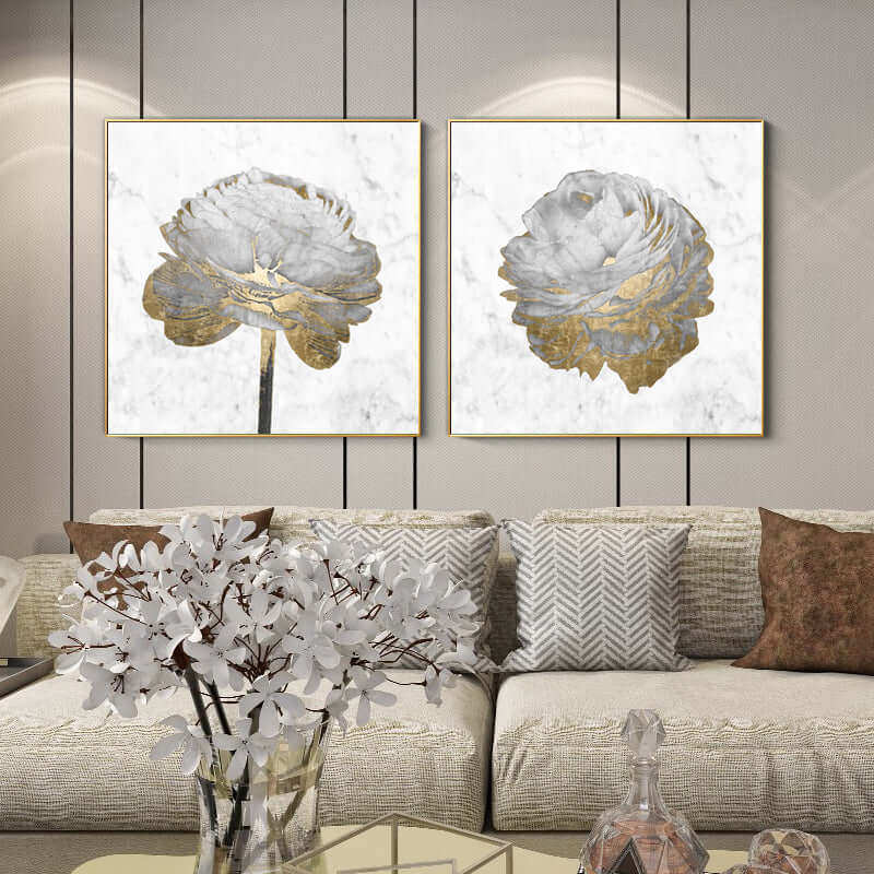 _label_, DSZ Product, feed-cond-new, feed-sl-free shipping, free-shipping, newWall Art 40Cm X 40Cm Gold And White Blossom On White 2 Sets Gold Frame Canvas - Premium Home & Garden > Wall Art > Posters, Paintings & Prints from Artime ! Shop Online Buy Now at S & D's Value Store Family Business Best Customer Service_label_, DSZ Product, feed-cond-new, feed-sl-free shipping, free-shipping, new