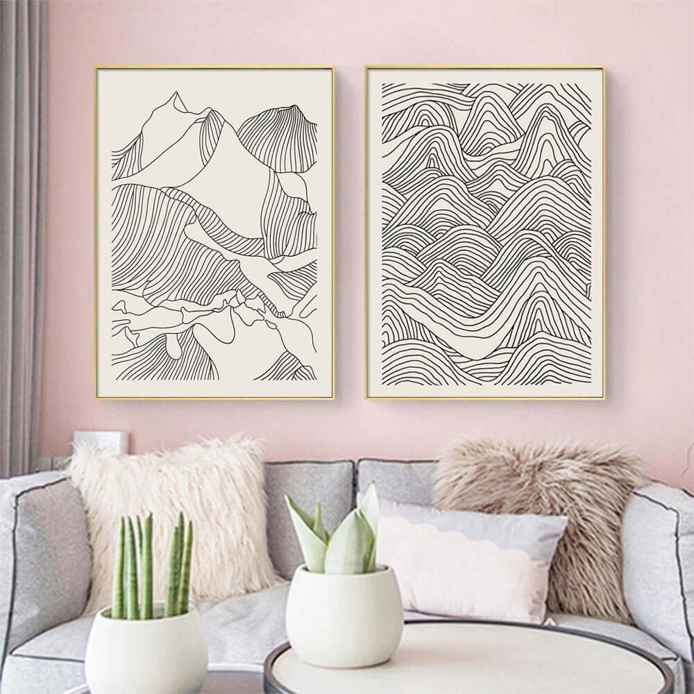 _label_, DSZ Product, feed-cond-new, feed-sl-free shipping, free-shipping, newWall Art 50Cm X 70Cm Line Art Mountain 2 Sets Gold Frame Canvas - Premium Home & Garden > Hobbies > Arts & Crafts from Artime ! Shop Online Buy Now at S & D's Value Store Family Business Best Customer Service_label_, DSZ Product, feed-cond-new, feed-sl-free shipping, free-shipping, new