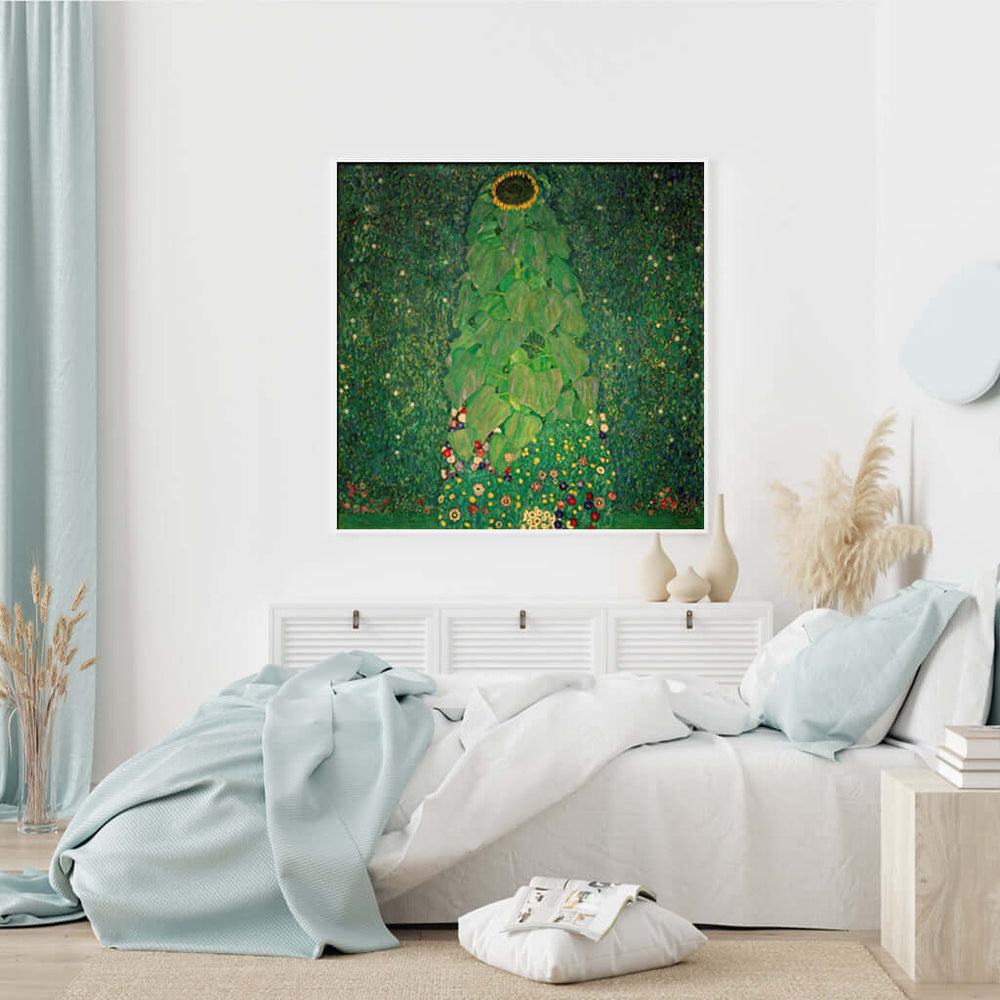 _label_, DSZ Product, feed-cond-new, feed-sl-free shipping, free-shipping, newWall Art 70Cm X 70Cm Sunflower By Gustav Klimt White Frame Canvas - Premium Home & Garden > Wall Art > Posters, Paintings & Prints from Artime ! Shop Online Buy Now at S & D's Value Store Family Business Best Customer Service_label_, DSZ Product, feed-cond-new, feed-sl-free shipping, free-shipping, new