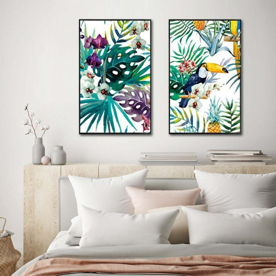 _label_, DSZ Product, feed-cond-new, feed-sl-free shipping, free-shipping, newWall Art 50Cm X 70Cm Toucan And Orchid 2 Sets Black Frame Canvas - Premium Home & Garden > Wall Art > Posters, Paintings & Prints from Artime ! Shop Online Buy Now at S & D's Value Store Family Business Best Customer Service_label_, DSZ Product, feed-cond-new, feed-sl-free shipping, free-shipping, new