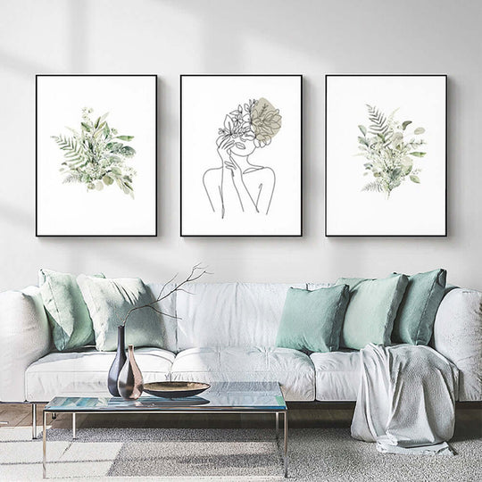 _label_, DSZ Product, feed-cond-new, feed-sl-free shipping, free-shipping, newWall Art 70Cm X 100Cm Botanical Line Girl 3 Sets Black Frame Canvas - Premium Home & Garden > Wall Art > Posters, Paintings & Prints from Artime ! Shop Online Buy Now at S & D's Value Store Family Business Best Customer Service_label_, DSZ Product, feed-cond-new, feed-sl-free shipping, free-shipping, new