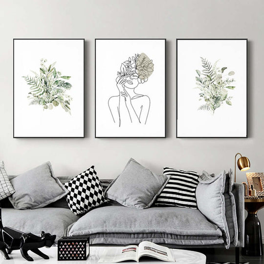 _label_, DSZ Product, feed-cond-new, feed-sl-free shipping, free-shipping, newWall Art 80Cm X 120Cm Botanical Line Girl 3 Sets Black Frame Canvas - Premium Home & Garden > Wall Art > Posters, Paintings & Prints from Artime ! Shop Online Buy Now at S & D's Value Store Family Business Best Customer Service_label_, DSZ Product, feed-cond-new, feed-sl-free shipping, free-shipping, new