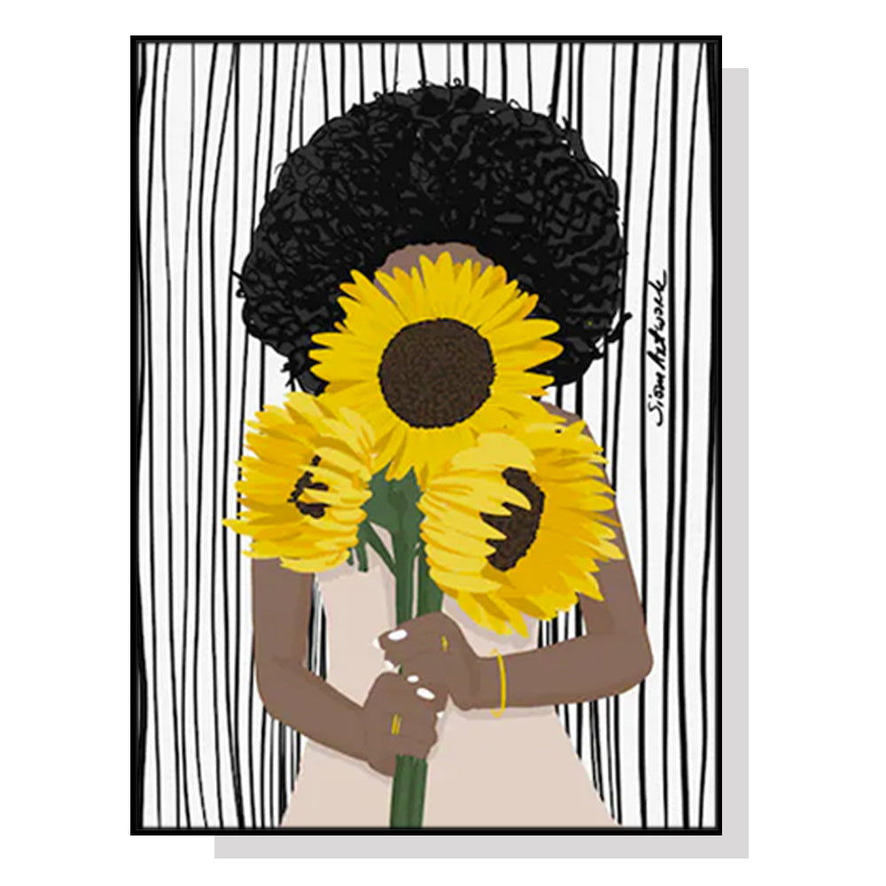 _label_, DSZ Product, feed-cond-new, feed-sl-free shipping, free-shipping, newWall Art 60Cm X 90Cm African Woman Sunflower Black Frame Canvas - Premium Home & Garden > Wall Art > Posters, Paintings & Prints from Artime ! Shop Online Buy Now at S & D's Value Store Family Business Best Customer Service_label_, DSZ Product, feed-cond-new, feed-sl-free shipping, free-shipping, new