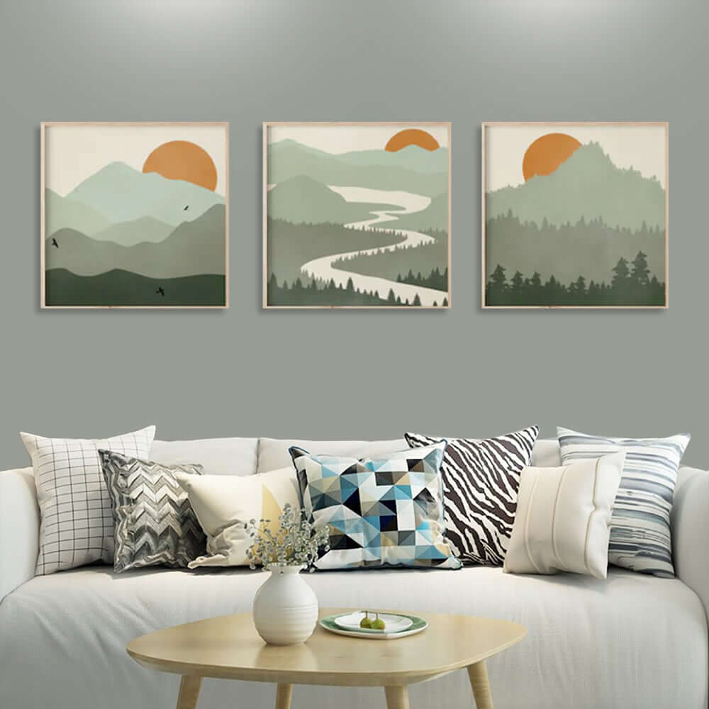 _label_, DSZ Product, feed-cond-new, feed-sl-free shipping, free-shipping, newWall Art 50Cm X 50Cm Sage Green Landscapes 3 Sets Wood Frame Canvas - Premium Home & Garden > Wall Art > Posters, Paintings & Prints from Artime ! Shop Online Buy Now at S & D's Value Store Family Business Best Customer Service_label_, DSZ Product, feed-cond-new, feed-sl-free shipping, free-shipping, new