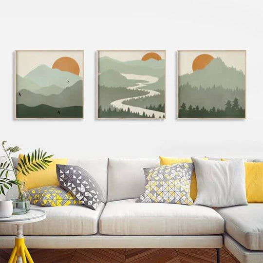 _label_, DSZ Product, feed-cond-new, feed-sl-free shipping, free-shipping, newWall Art 60Cm X 60Cm Sage Green Landscapes 3 Sets Wood Frame Canvas - Premium Home & Garden > Wall Art > Posters, Paintings & Prints from Artime ! Shop Online Buy Now at S & D's Value Store Family Business Best Customer Service_label_, DSZ Product, feed-cond-new, feed-sl-free shipping, free-shipping, new