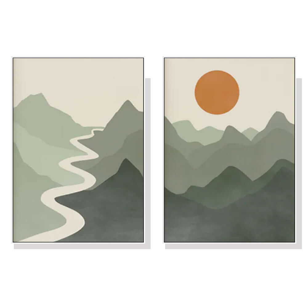 _label_, DSZ Product, feed-cond-new, feed-sl-free shipping, free-shipping, newWall Art 70Cm X 100Cm Sage Green River Mountain 2 Sets White Frame Canvas - Premium Home & Garden > Wall Art > Posters, Paintings & Prints from Artime ! Shop Online Buy Now at S & D's Value Store Family Business Best Customer Service_label_, DSZ Product, feed-cond-new, feed-sl-free shipping, free-shipping, new