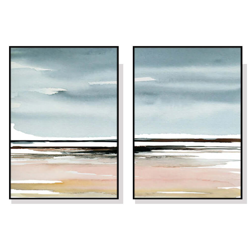 _label_, DSZ Product, feed-cond-new, feed-sl-free shipping, free-shipping, newWall Art 80Cm X 120Cm Pink Beach Landscape 2 Sets Black Frame Canvas - Premium Home & Garden > Hobbies > Arts & Crafts from Artime ! Shop Online Buy Now at S & D's Value Store Family Business Best Customer Service_label_, DSZ Product, feed-cond-new, feed-sl-free shipping, free-shipping, new