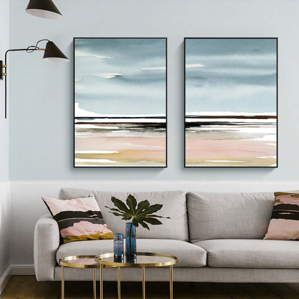 _label_, DSZ Product, feed-cond-new, feed-sl-free shipping, free-shipping, newWall Art 80Cm X 120Cm Pink Beach Landscape 2 Sets Black Frame Canvas - Premium Home & Garden > Hobbies > Arts & Crafts from Artime ! Shop Online Buy Now at S & D's Value Store Family Business Best Customer Service_label_, DSZ Product, feed-cond-new, feed-sl-free shipping, free-shipping, new