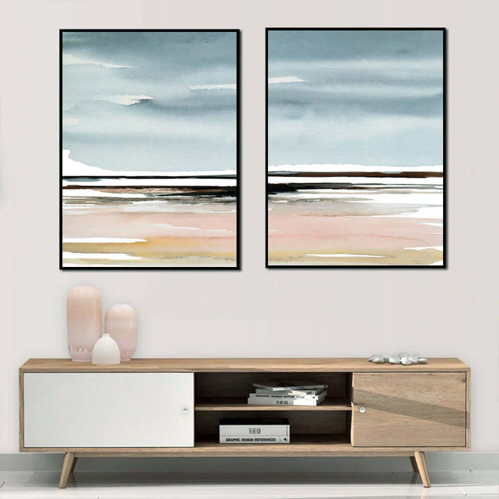 _label_, DSZ Product, feed-cond-new, feed-sl-free shipping, free-shipping, newWall Art 80Cm X 120Cm Pink Beach Landscape 2 Sets Black Frame Canvas - Premium Home & Garden > Hobbies > Arts & Crafts from Artime ! Shop Online Buy Now at S & D's Value Store Family Business Best Customer Service_label_, DSZ Product, feed-cond-new, feed-sl-free shipping, free-shipping, new