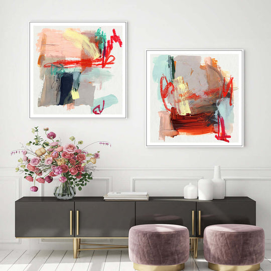 _label_, DSZ Product, feed-cond-new, feed-sl-free shipping, free-shipping, newWall Art 60Cm X 60Cm Abstract Colourful Garden 2 Sets White Frame Canvas - Premium Home & Garden > Wall Art > Posters, Paintings & Prints from Artime ! Shop Online Buy Now at S & D's Value Store Family Business Best Customer Service_label_, DSZ Product, feed-cond-new, feed-sl-free shipping, free-shipping, new