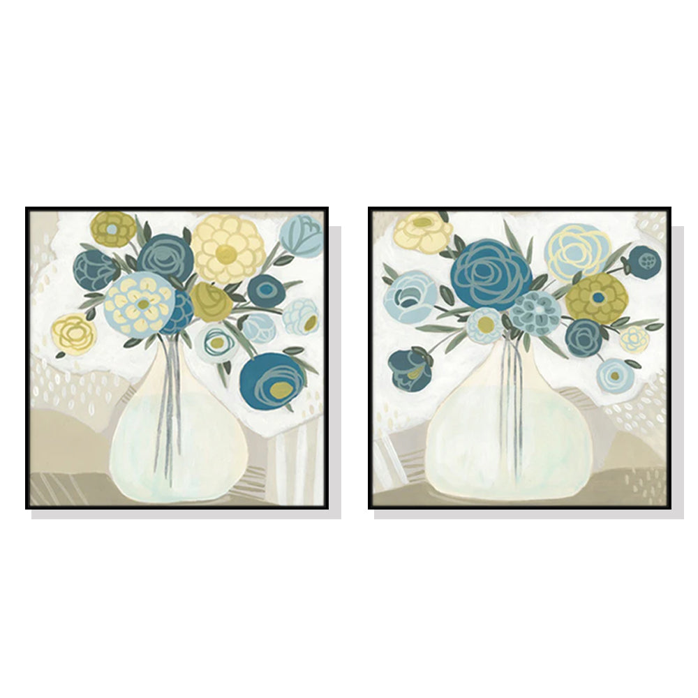 _label_, DSZ Product, feed-cond-new, feed-sl-free shipping, free-shipping, newWall Art 40Cm X 40Cm Blue Bouquet 2 Sets Black Frame Canvas - Premium Home & Garden > Wall Art > Posters, Paintings & Prints from Artime ! Shop Online Buy Now at S & D's Value Store Family Business Best Customer Service_label_, DSZ Product, feed-cond-new, feed-sl-free shipping, free-shipping, new