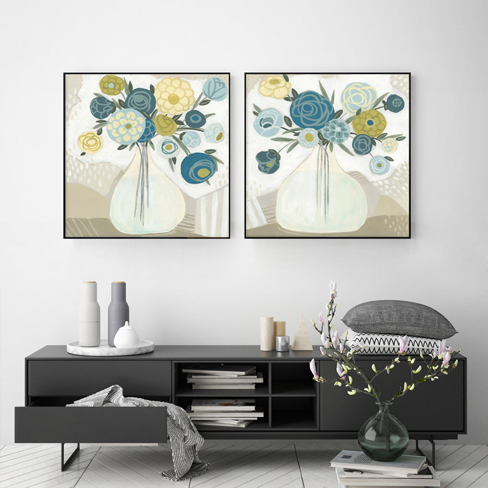 _label_, DSZ Product, feed-cond-new, feed-sl-free shipping, free-shipping, newWall Art 40Cm X 40Cm Blue Bouquet 2 Sets Black Frame Canvas - Premium Home & Garden > Wall Art > Posters, Paintings & Prints from Artime ! Shop Online Buy Now at S & D's Value Store Family Business Best Customer Service_label_, DSZ Product, feed-cond-new, feed-sl-free shipping, free-shipping, new