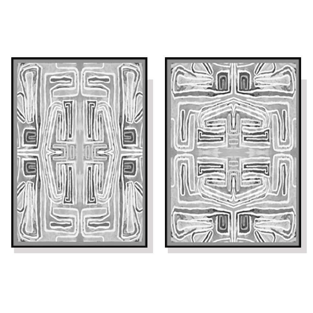 _label_, DSZ Product, feed-cond-new, feed-sl-free shipping, free-shipping, newWall Art 50Cm X 70Cm Black White Pattern 2 Sets Black Frame Canvas - Premium Home & Garden > Wall Art > Posters, Paintings & Prints from Artime ! Shop Online Buy Now at S & D's Value Store Family Business Best Customer Service_label_, DSZ Product, feed-cond-new, feed-sl-free shipping, free-shipping, new