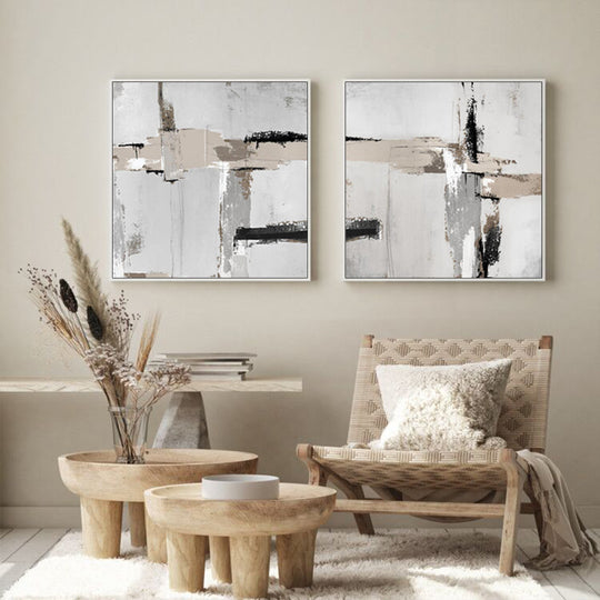 _label_, DSZ Product, feed-cond-new, feed-sl-free shipping, free-shipping, newWall Art 70Cm X 70Cm Neutral Abstract 2 Sets White Frame Canvas - Premium Home & Garden > Wall Art > Posters, Paintings & Prints from Artime ! Shop Online Buy Now at S & D's Value Store Family Business Best Customer Service_label_, DSZ Product, feed-cond-new, feed-sl-free shipping, free-shipping, new