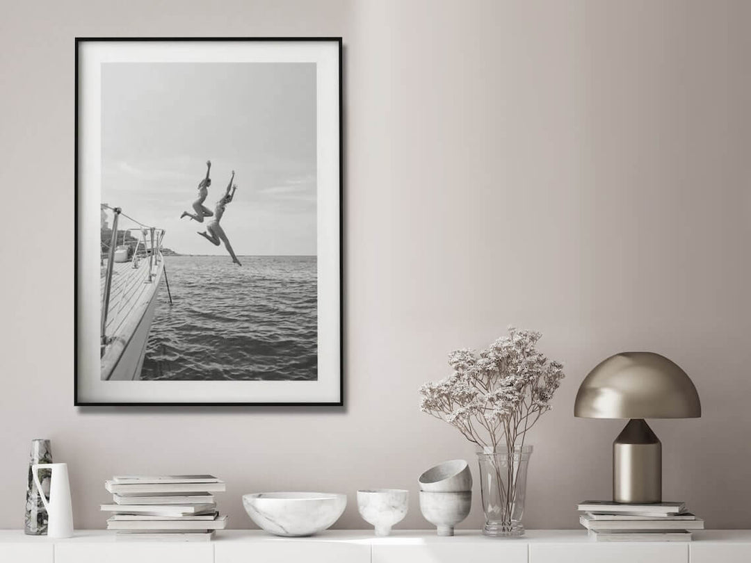 _label_, DSZ Product, feed-cond-new, feed-sl-free shipping, free-shipping, newWall Art 80Cm X 120Cm Black And White Ocean Jump, Black Frame Canvas - Premium Home & Garden > Decor > Picture Frames from Artime ! Shop Online Buy Now at S & D's Value Store Family Business Best Customer Service_label_, DSZ Product, feed-cond-new, feed-sl-free shipping, free-shipping, new