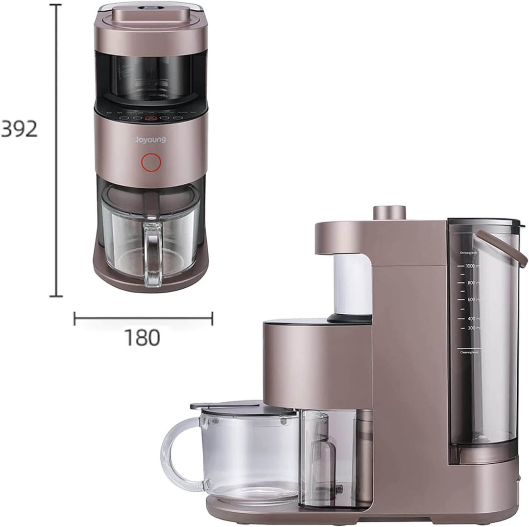 Joyoung High Speed Power Blender Food Processor with low noise motor, self-cleaning, anti-overflow system, and special dry powder grinding cup.