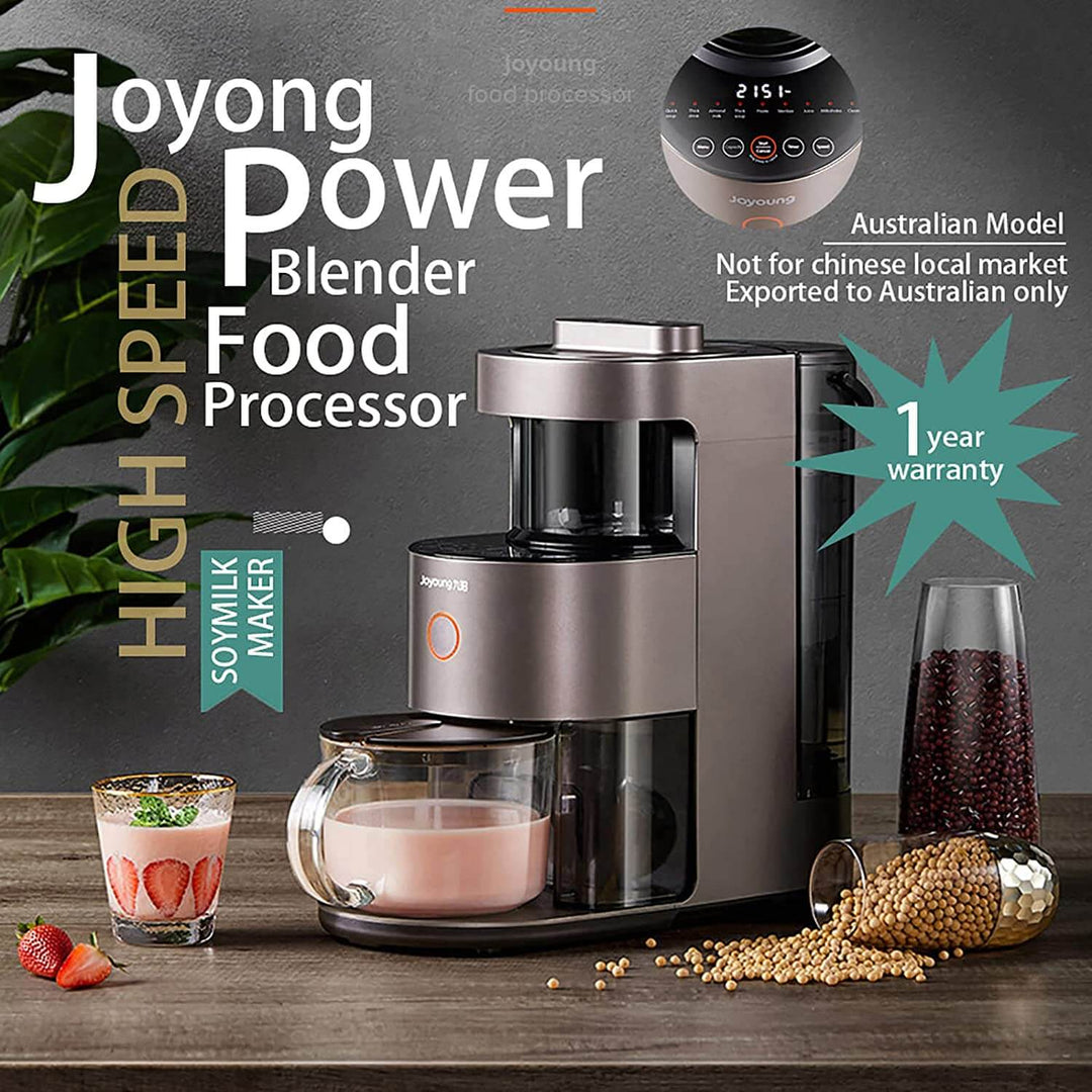 Joyoung High Speed Power Blender Food Processor with soy milk maker, 1-year warranty, Australian model, and quality blending for thick soups and juices