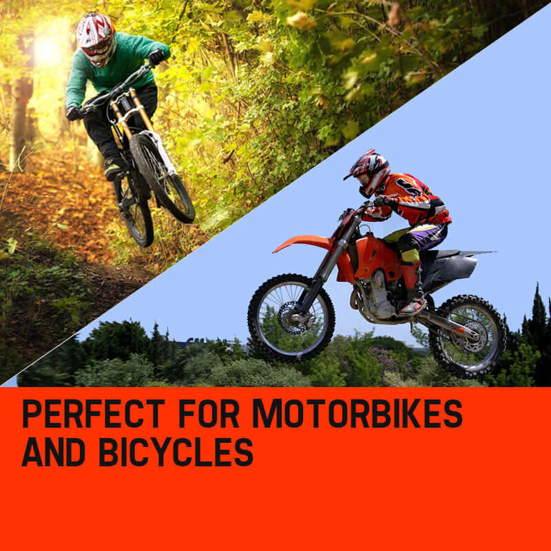 Diverse outdoor scenes showcasing motorbikes and bicycles, ideal for adventure enthusiasts.