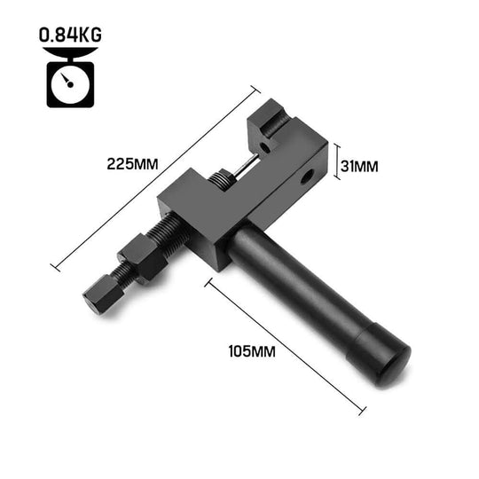 T-REX 3-in-1 Chain Breaker Tool dimensions and features for motorcycles and bicycles, affordable DIY solution.