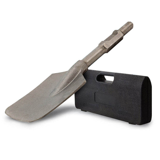 BAUMR-AG 140mm clay spade jackhammer chisel with carry case, affordable and quality tool for DIY projects.