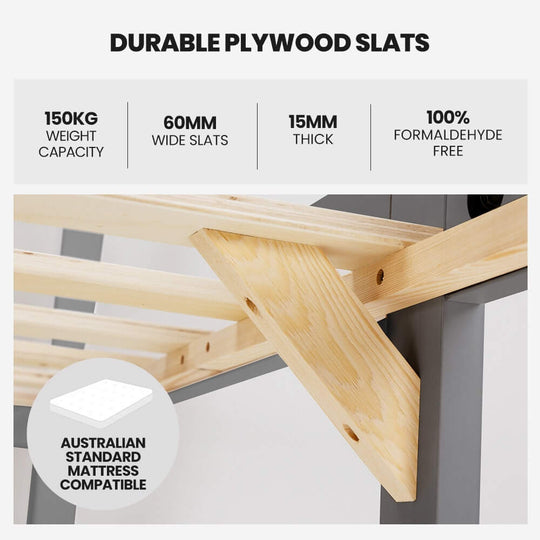 Durable plywood slats for Kingston Slumber King single bed frame, 150kg capacity, 100% formaldehyde free.