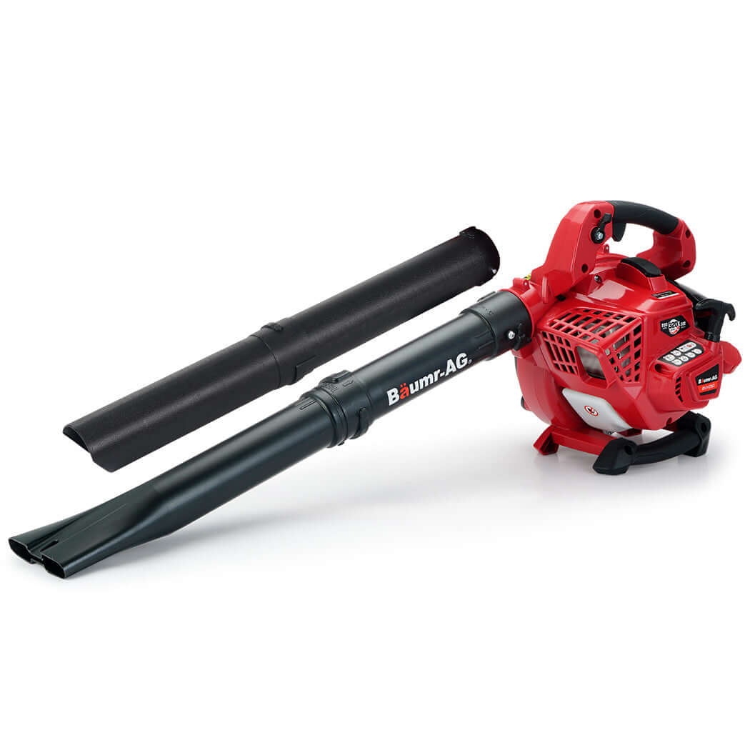 BAUMR-AG cordless leaf blower vacuum with accessories, ideal for affordable DIY gardening tasks.